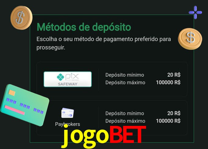 O cassino jogobet oferece uma grande variedade de métodos de pagamento